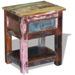 ZNTS Side Table with 1 Drawer Solid Reclaimed Wood 43x33x51 cm 243456