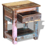 ZNTS Side Table with 1 Drawer Solid Reclaimed Wood 43x33x51 cm 243456