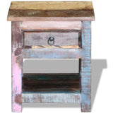 ZNTS Side Table with 1 Drawer Solid Reclaimed Wood 43x33x51 cm 243456