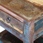 ZNTS Side Table with 1 Drawer Solid Reclaimed Wood 43x33x51 cm 243456