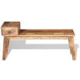 ZNTS Bench with Drawer Solid Mango Wood 120x36x60 cm 243461