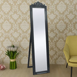 ZNTS Free-Standing Mirror Baroque Style 160x40 cm Black 243694