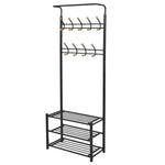 ZNTS Clothes Rack with Shoe Storage 68x32x182.5 cm Black 243726