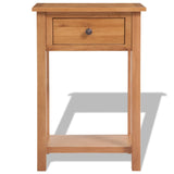 ZNTS Console Table 50x32x75 cm Solid Oak Wood 243932