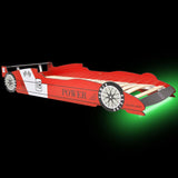 ZNTS Children's LED Race Car Bed 90x200 cm Red 243936
