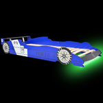 ZNTS Children's LED Race Car Bed 90x200 cm Blue 243937