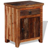 ZNTS Nightstand Solid Acacia Reclaimed Wood 243968
