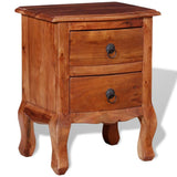 ZNTS Nightstand with Drawers Solid Acacia Wood 243971