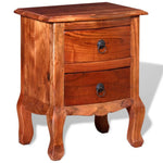 ZNTS Nightstand with Drawers Solid Acacia Wood 243971