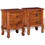 ZNTS Nightstands with Drawers 2 pcs Solid Acacia Wood 243972