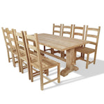 ZNTS Nine Piece Massive Dining Table and Chair Set Teak 244003