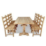 ZNTS Nine Piece Massive Dining Table and Chair Set Teak 244003