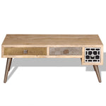 ZNTS Coffee Table with Drawers Solid Mango Wood 105x55x41 cm 244016