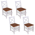 ZNTS Dining Chairs 4 pcs Solid Teak Mahogany 244115