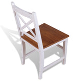 ZNTS Dining Chairs 4 pcs Solid Teak Mahogany 244115