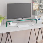 ZNTS TV Stand/Monitor Riser Glass Clear 80x30x13 cm 244129