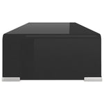 ZNTS TV Stand/Monitor Riser Glass Black 60x25x11 cm 244135