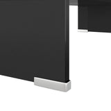 ZNTS TV Stand/Monitor Riser Glass Black 60x25x11 cm 244135