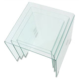 ZNTS Three Piece Nesting Table Set Tempered Glass Clear 244190