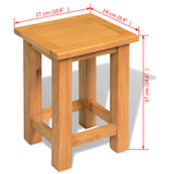 ZNTS End Table 27x24x37 cm Solid Oak Wood 244207