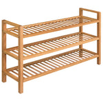 ZNTS Shoe Rack with 3 Shelves 100x27x60 cm Solid Oak Wood 244209