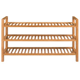 ZNTS Shoe Rack with 3 Shelves 100x27x60 cm Solid Oak Wood 244209