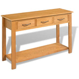 ZNTS Console Table 118x35x77 cm Solid Oak Wood 244210