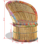 ZNTS Bamboo Chair with Chindi Details 244217