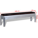 ZNTS Aviator Bench Genuine Leather 160x32x45 cm 244245