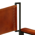 ZNTS Folding Chair Black and Brown Real Leather 244252