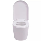 ZNTS Wall Hung Toilet Ceramic White 244270