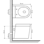 ZNTS Wall Hung Toilet Ceramic White 244270