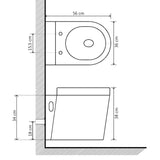 ZNTS Wall Hung Toilet Ceramic White 244270