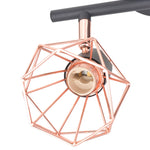 ZNTS Ceiling Lamp with 2 Spotlights E14 Black and Copper 244389
