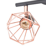 ZNTS Ceiling Lamp with 2 Spotlights E14 Black and Copper 244389