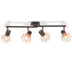 ZNTS Ceiling Lamp with 4 Spotlights E14 Black and Copper 244391