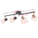 ZNTS Ceiling Lamp with 4 Spotlights E14 Black and Copper 244391