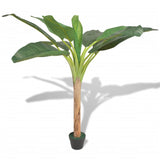 ZNTS Artificial Banana Tree Plant with Pot 150 cm Green 244454