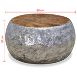 ZNTS Coffee Table Aluminium Teak 60x60x30 cm 244549