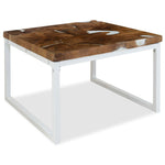 ZNTS Coffee Table Teak Resin 60x60x40 cm White and Brown 244554