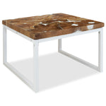 ZNTS Coffee Table Teak Resin 60x60x40 cm White and Brown 244554
