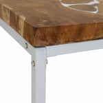ZNTS Coffee Table Teak Resin 60x60x40 cm White and Brown 244554