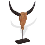 ZNTS Bull Skull Sculpture Teak 66x15x88 cm 244566