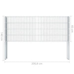 ZNTS 2D Gabion Fence Galvanised Steel 2.008x0.83 m 8 m Silver 274442