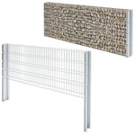 ZNTS 2D Gabion Fence Galvanised Steel 2.008x0.83 m 8 m Silver 274442