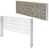 ZNTS 2D Gabion Fence Galvanised Steel 2.008x0.83 m 8 m Silver 274442