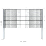 ZNTS 2D Gabion Fence Galvanised Steel 2.008x1.03 m 4 m Grey 274450