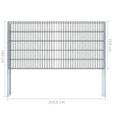 ZNTS 2D Gabion Fence Galvanised Steel 2.008x1.03 m 4 m Grey 274450