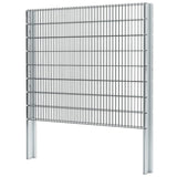 ZNTS 2D Gabion Fence Galvanised Steel 2.008x1.63 m 4 m Grey 274510