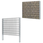 ZNTS 2D Gabion Fence Galvanised Steel 2.008x1.63 m 4 m Grey 274510